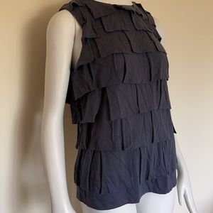 3.1 Phillip Lim navy clipped panel tank with contrast back zipper!